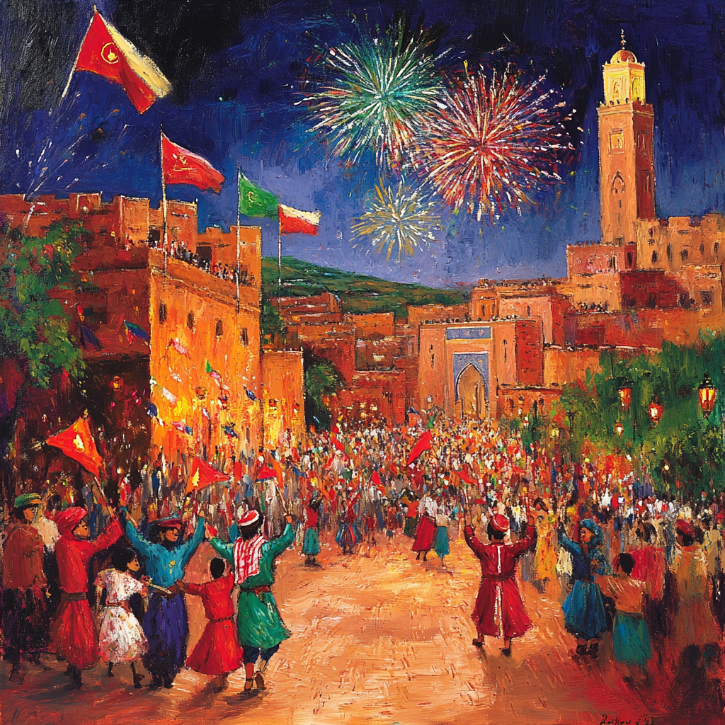 Moroccan Independence Day Celebration with Traditional Elements