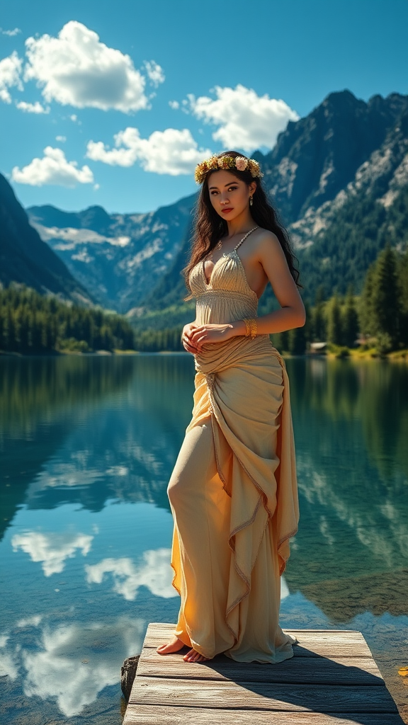 Mountain Lake Reflection with Aphrodite - Image