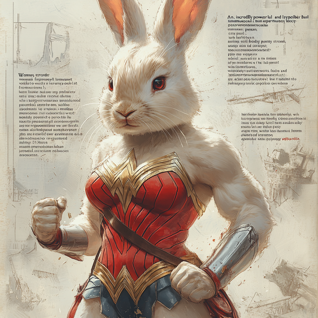 Muscular Bunny in Wonder Woman Costume