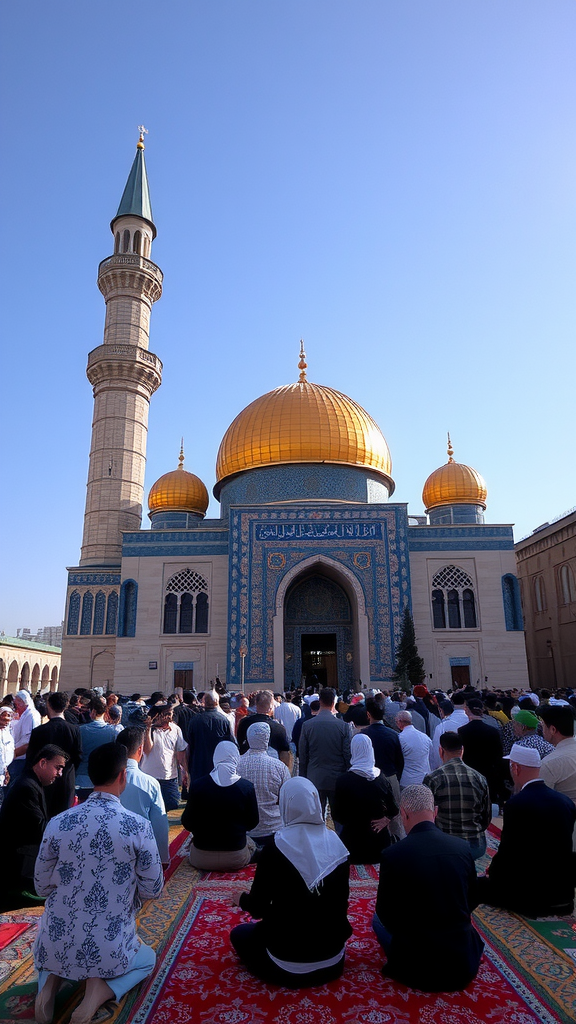 Muslims pray in Quds, Iran.