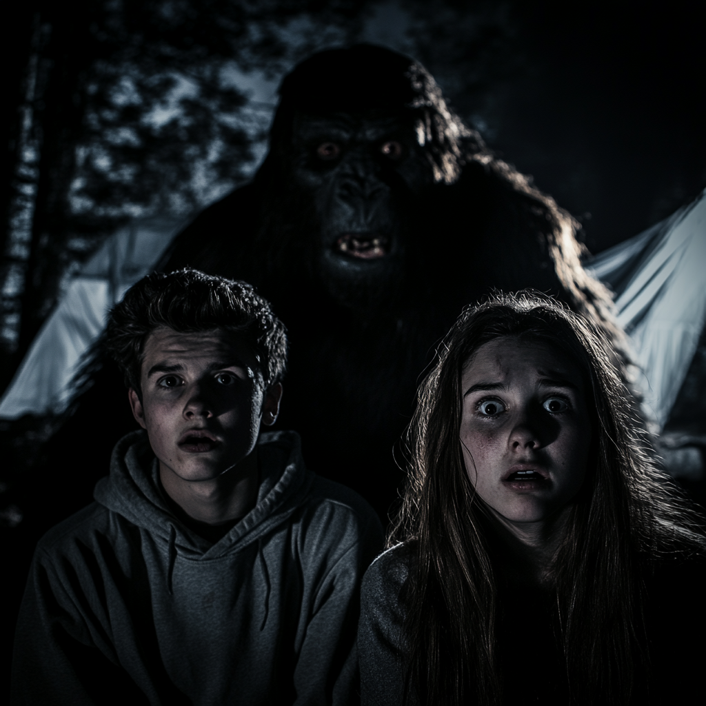 Mysterious Bigfoot Scares Teens in Dark Forest