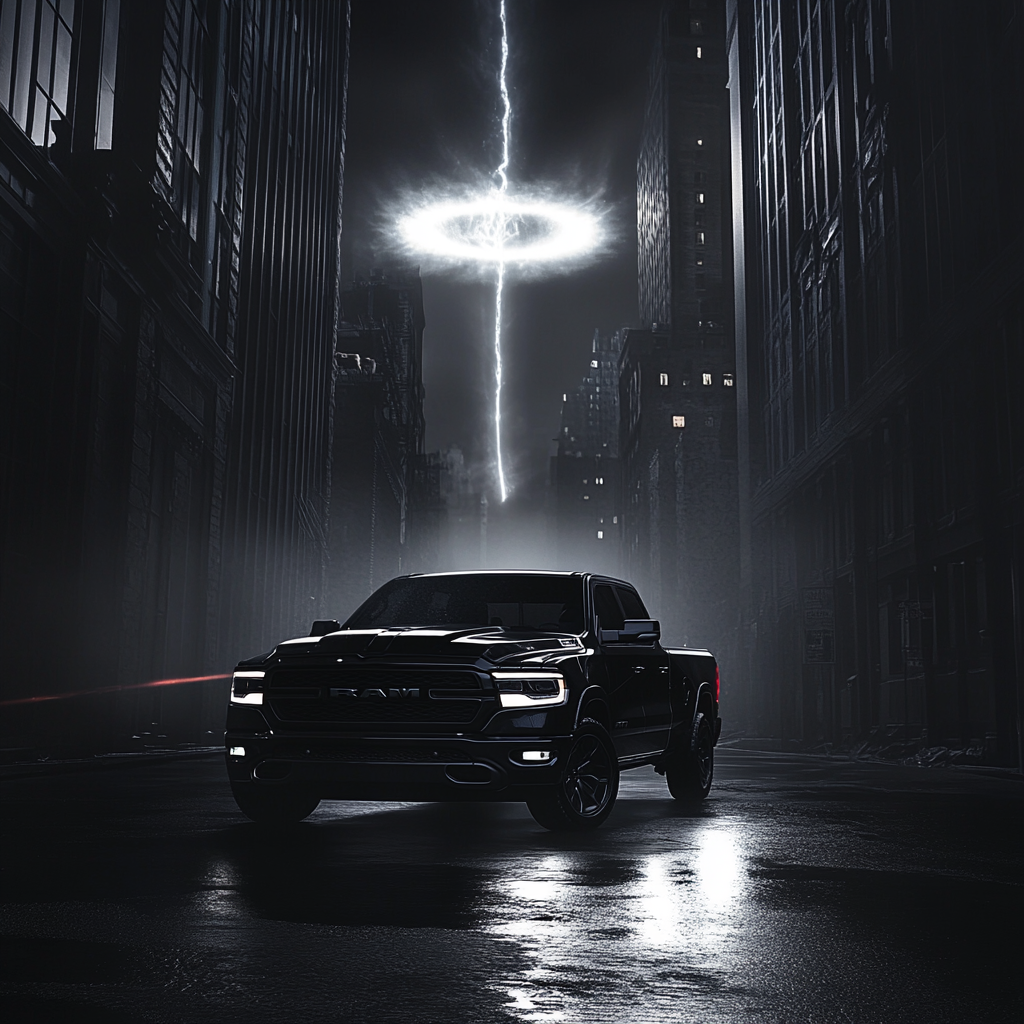 Mysterious Ram 1500 Car on a Spooky Night