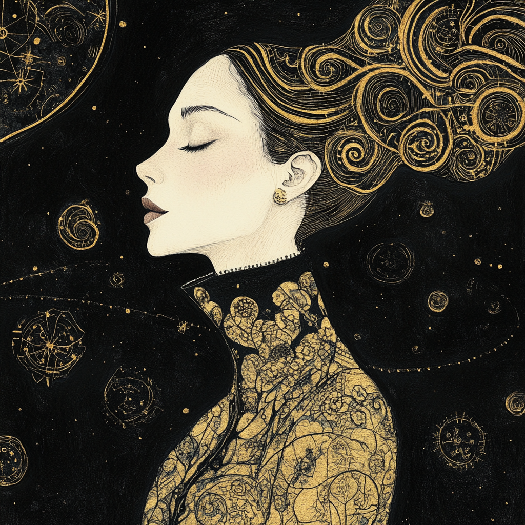 Mysterious Woman in Gold: A Quiet Elegance