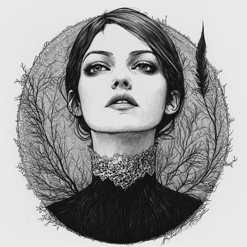 Mysterious Woman: Gorey Inspired Portrait