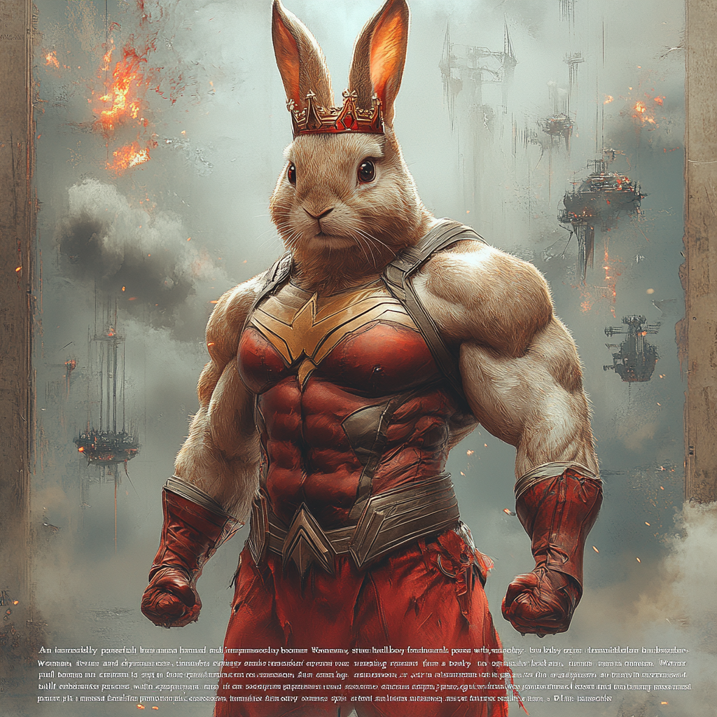 Mystical Bunny Wonder Woman Exuding Dominance and Strength 