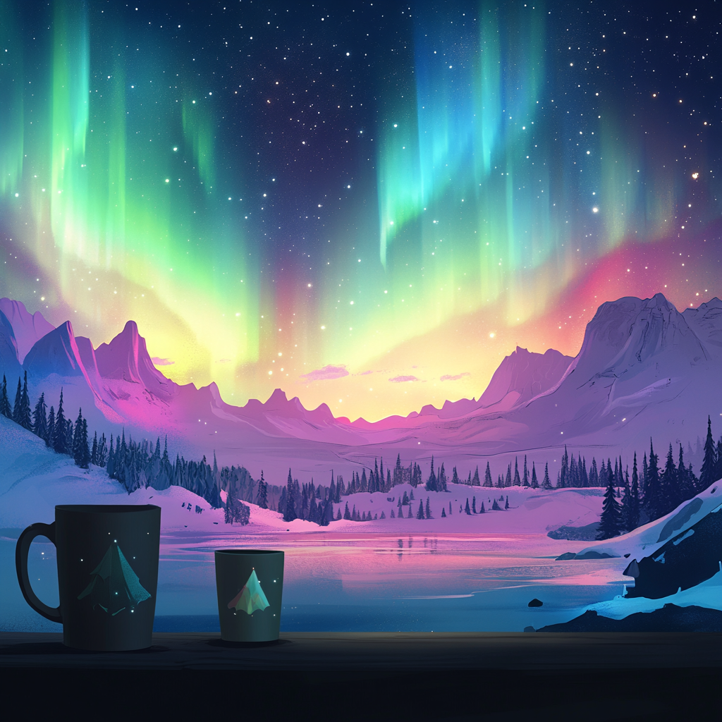 Mystical Northern Lights themed Etsy Banner