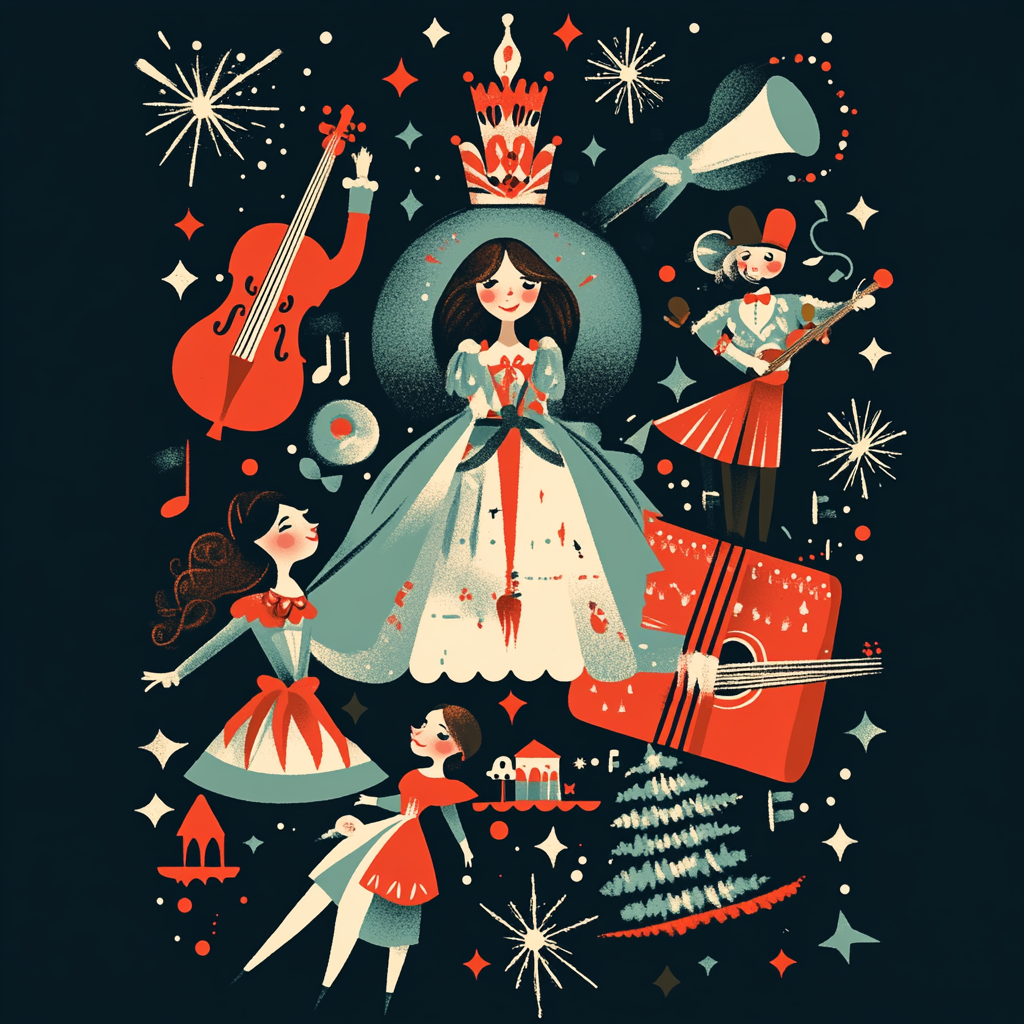 Nashville Ballet Nutcracker T-shirt design with music theme