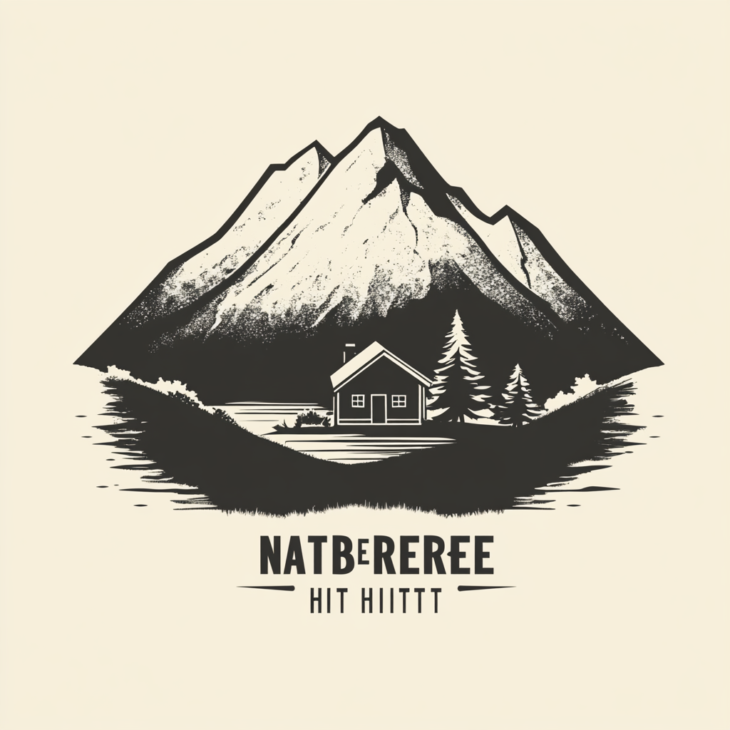 Natberger Hütte Alpine Retreat Logo: Majestic, Cozy, Rustic