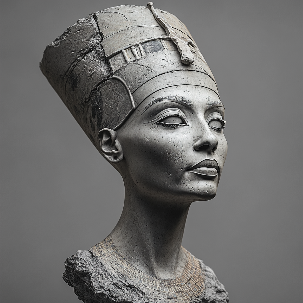 Nefertiti, Queen of Egypt, with royal features.