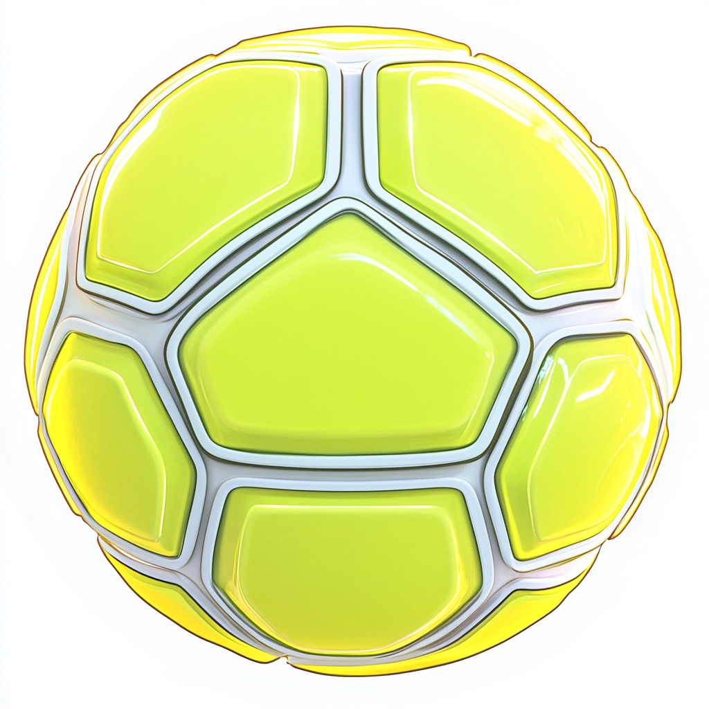 Neon Yellow Soccer Ball with Turtle Shell Design