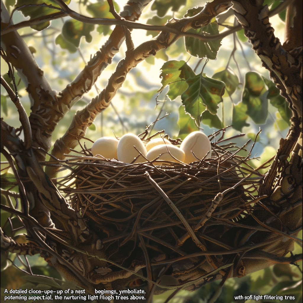 Nest with Eggs Symbolizing New Beginnings - Photorealism