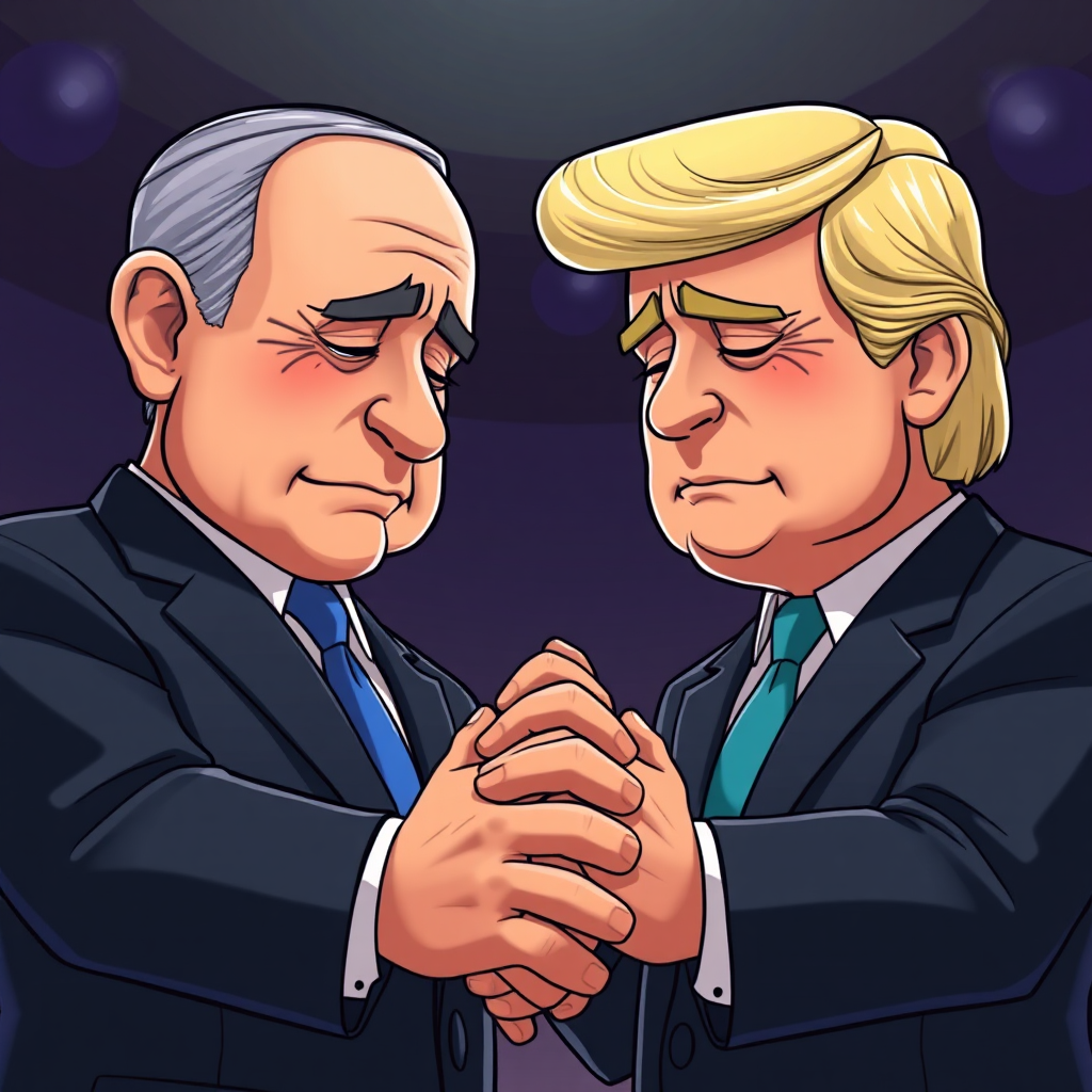 Netanyahu and Trumpet Crying Together