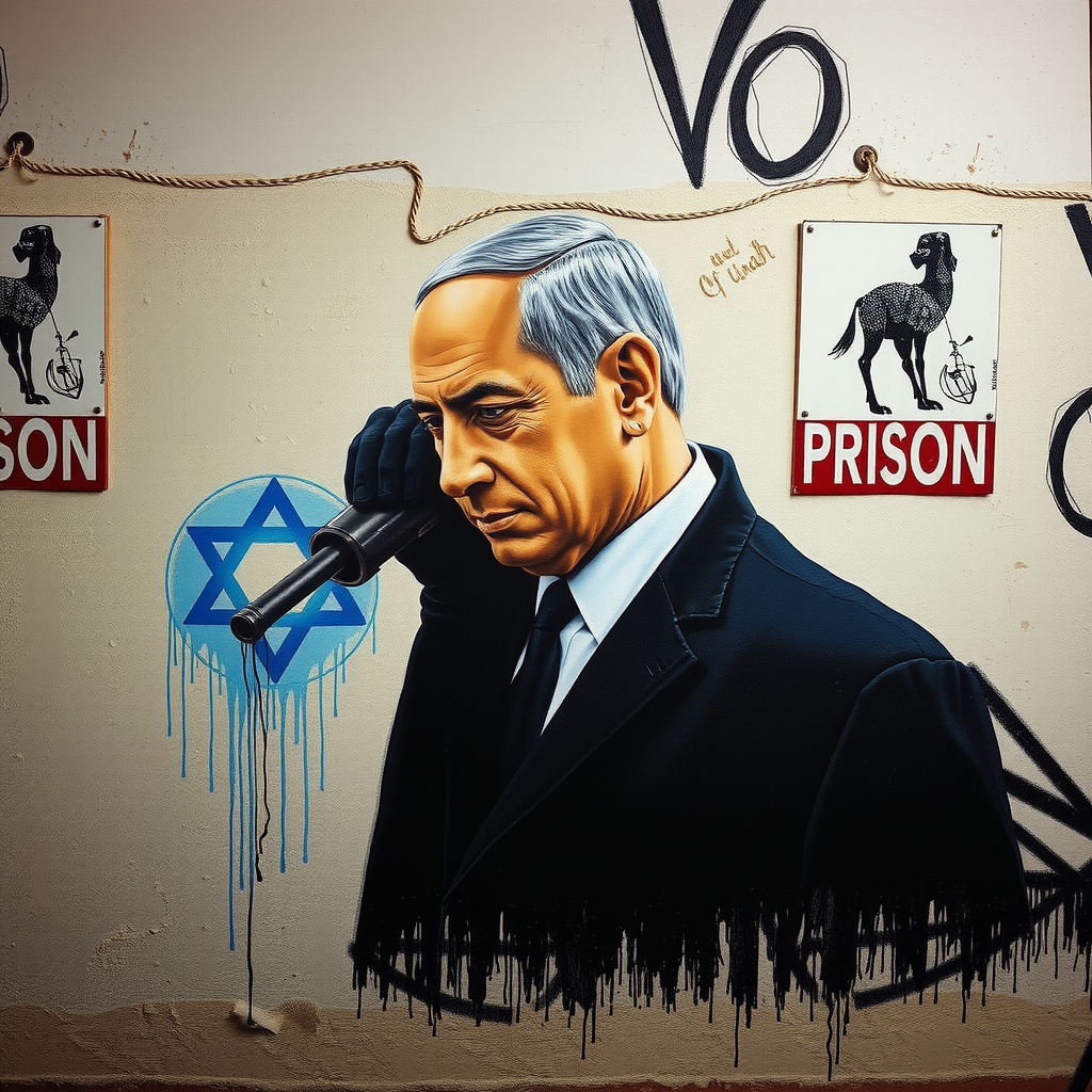 Netanyahu paints wall in Iran prison