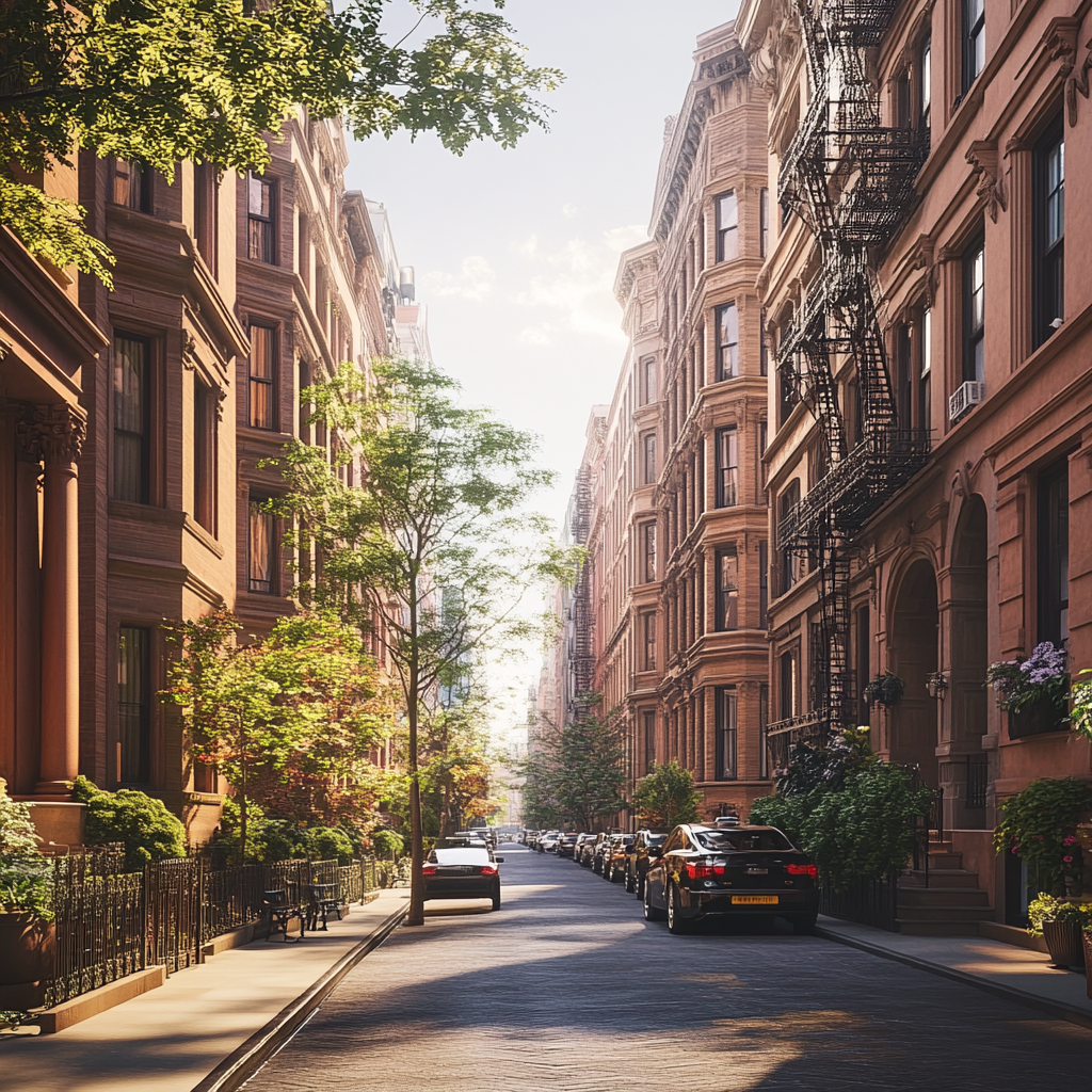 New York City Street with Elegant Buildings