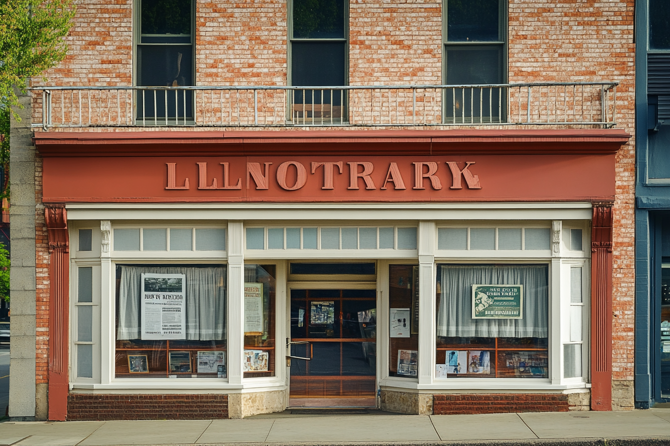 Newspaper office in a small American town