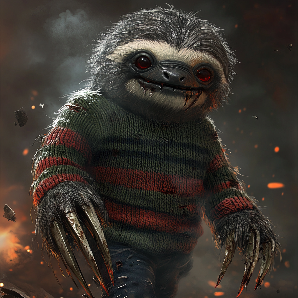 Nightmare Slasher Sloth: Gruesome Freddy Krueger-inspired character