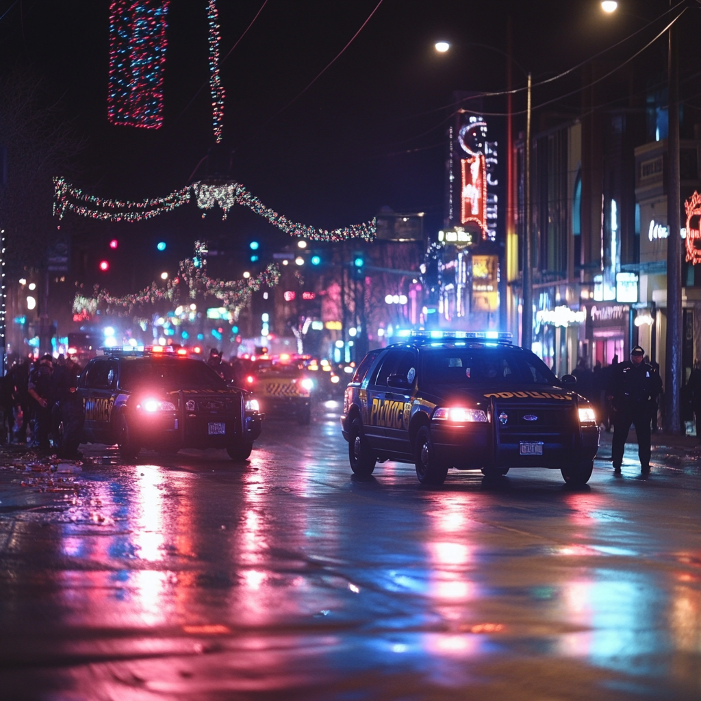 Nighttime in Salt Lake City: Police Officers Injured