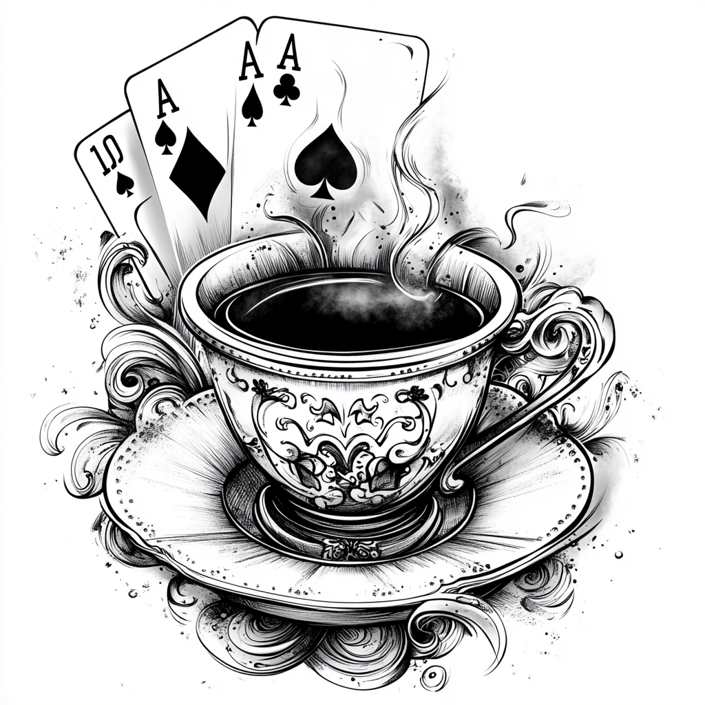 Norma Tattoo Design Coffee Cup Knit Element Playing Card