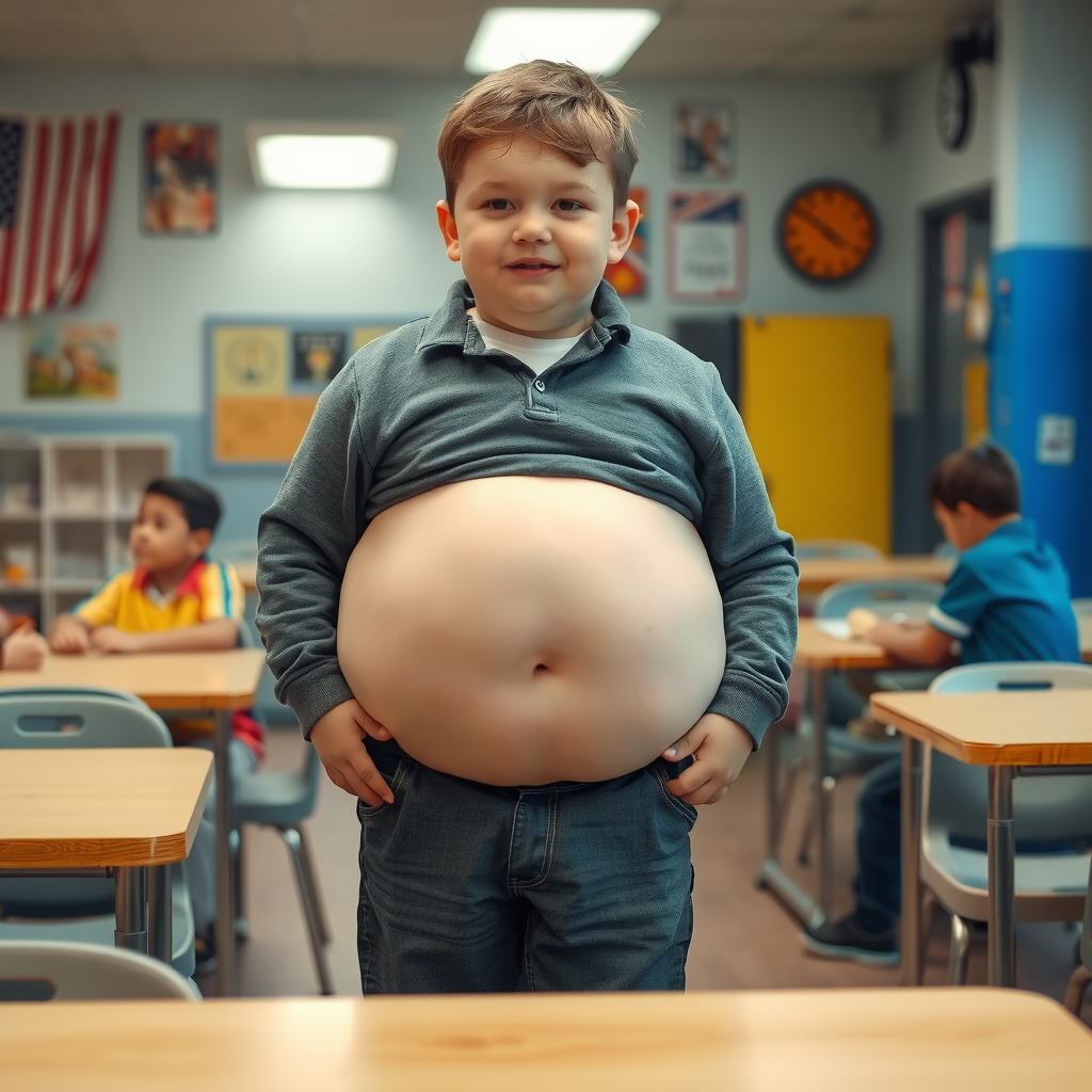 Obese Boy Cheered by Classmates in Cafeteria