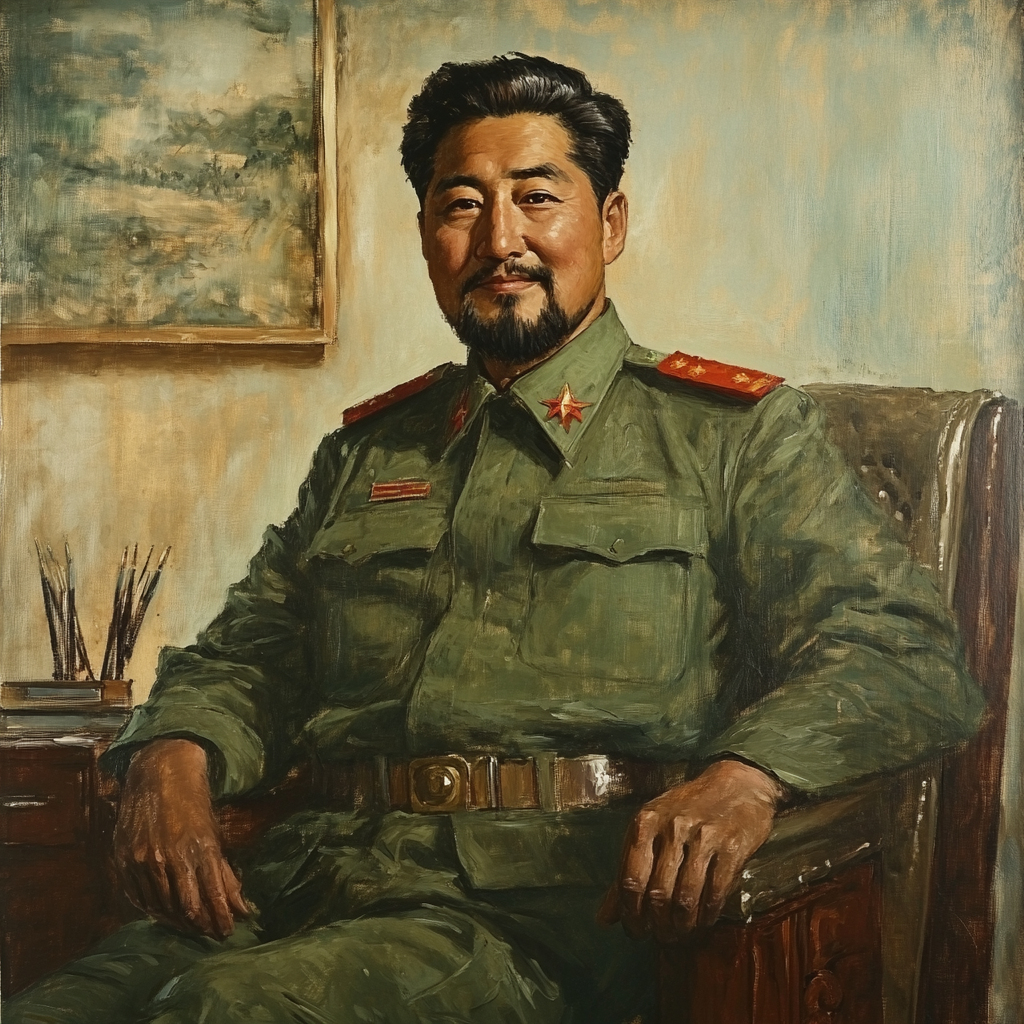 Official portrait of communist dictator at 20 years old.