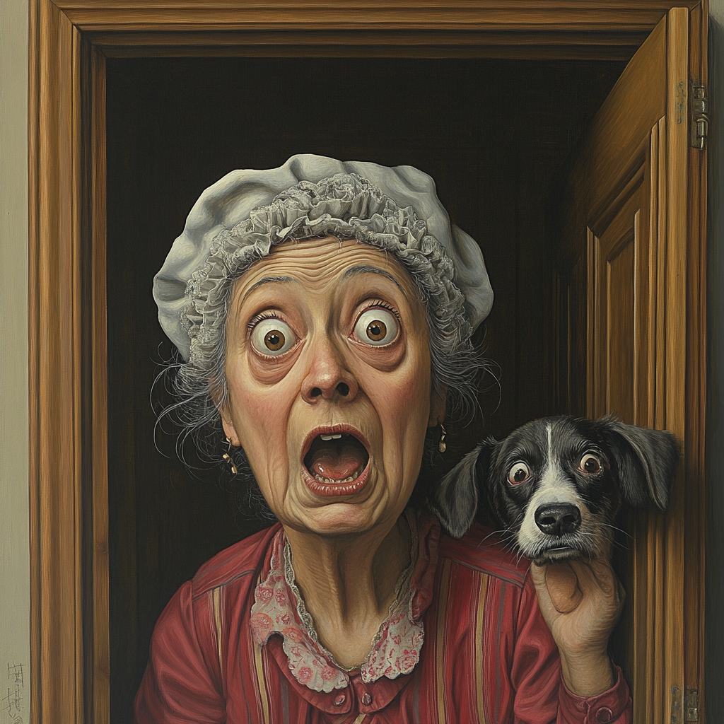 Old Mother Hubbard's Shock at Empty Cupboard