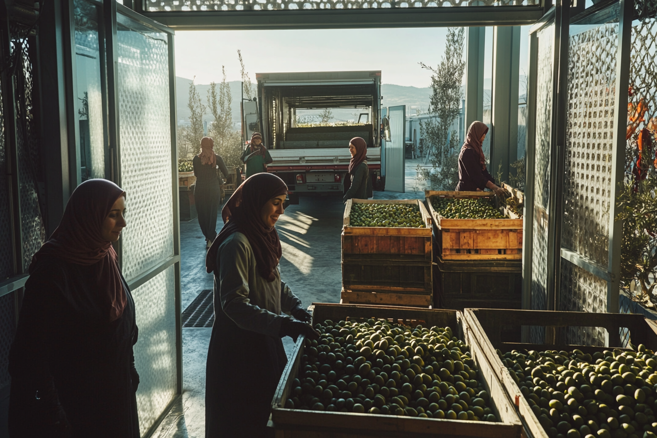 Olive Oil Factory: Workers Team Up for Production