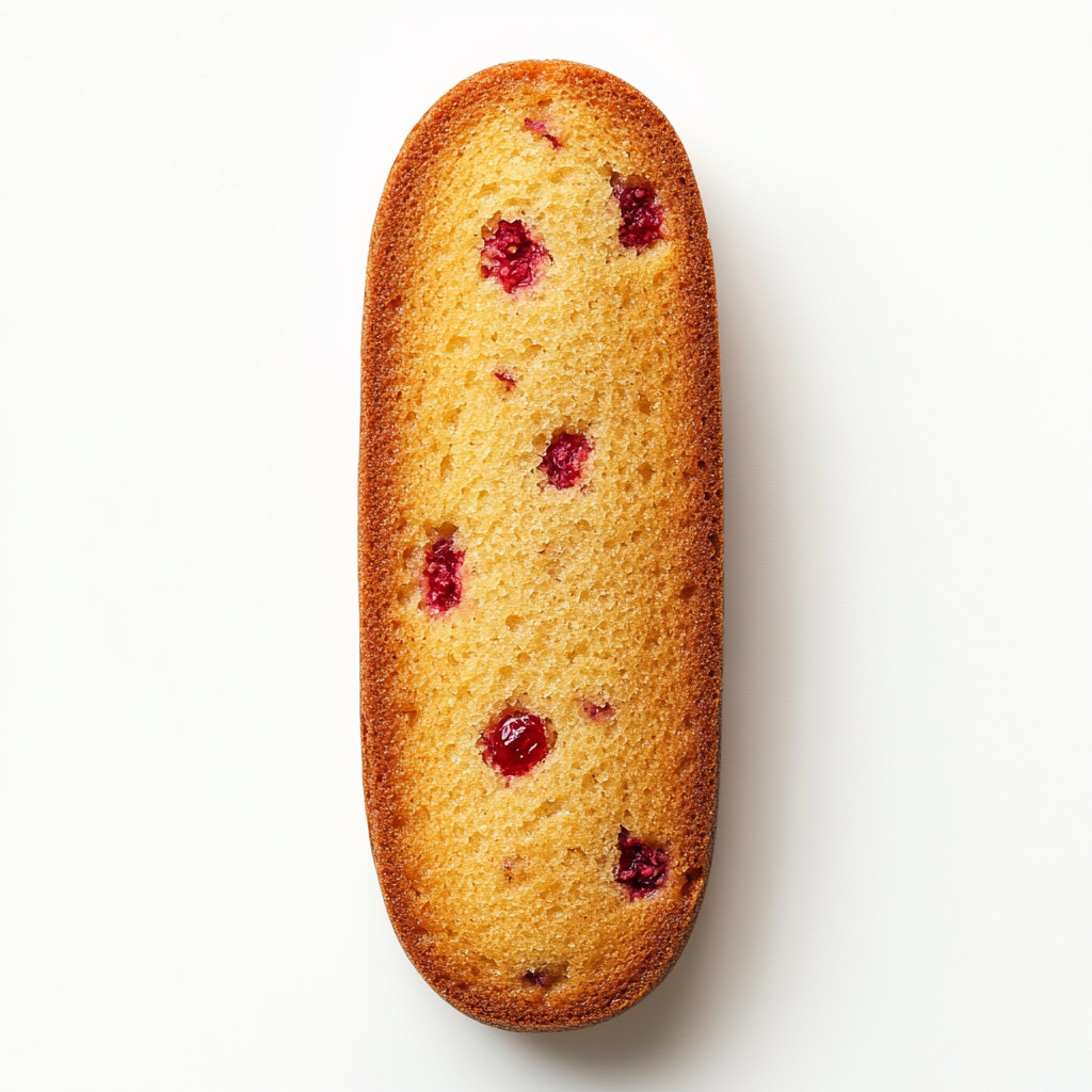 Overhead View of Almond Friand Cake with Poppy