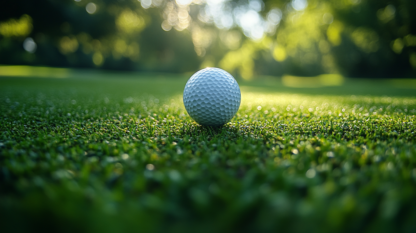 POV of flying golf ball over blurred course landscape