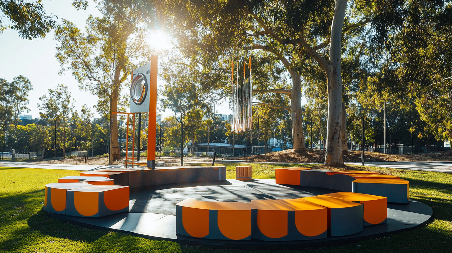 PR Activation with Circular Tables & Hills Hoist in Urban Park