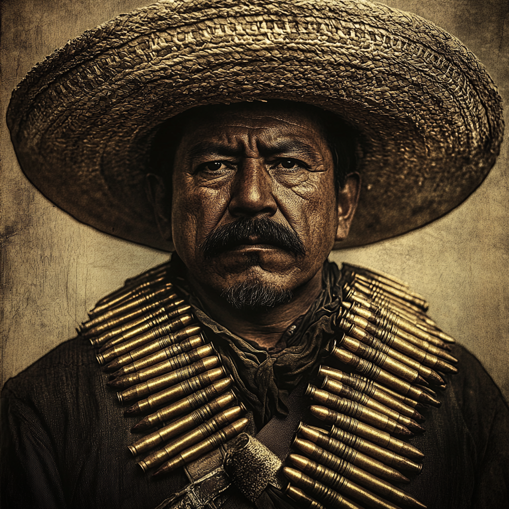 Pancho Villa in Sombrero with Bullet Belt