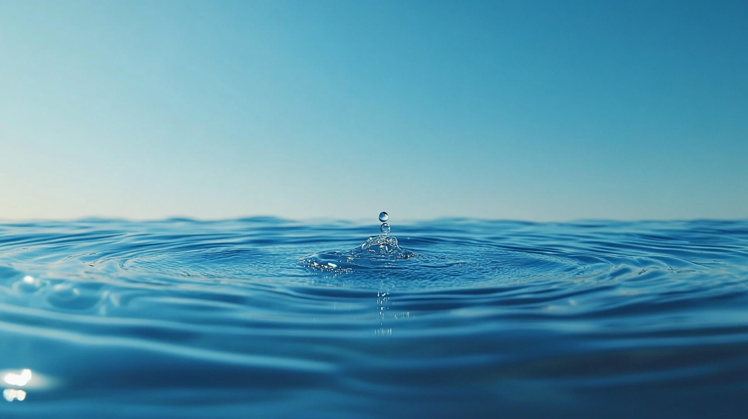 Peaceful Water Ripples on Blue Sky Wallpaper