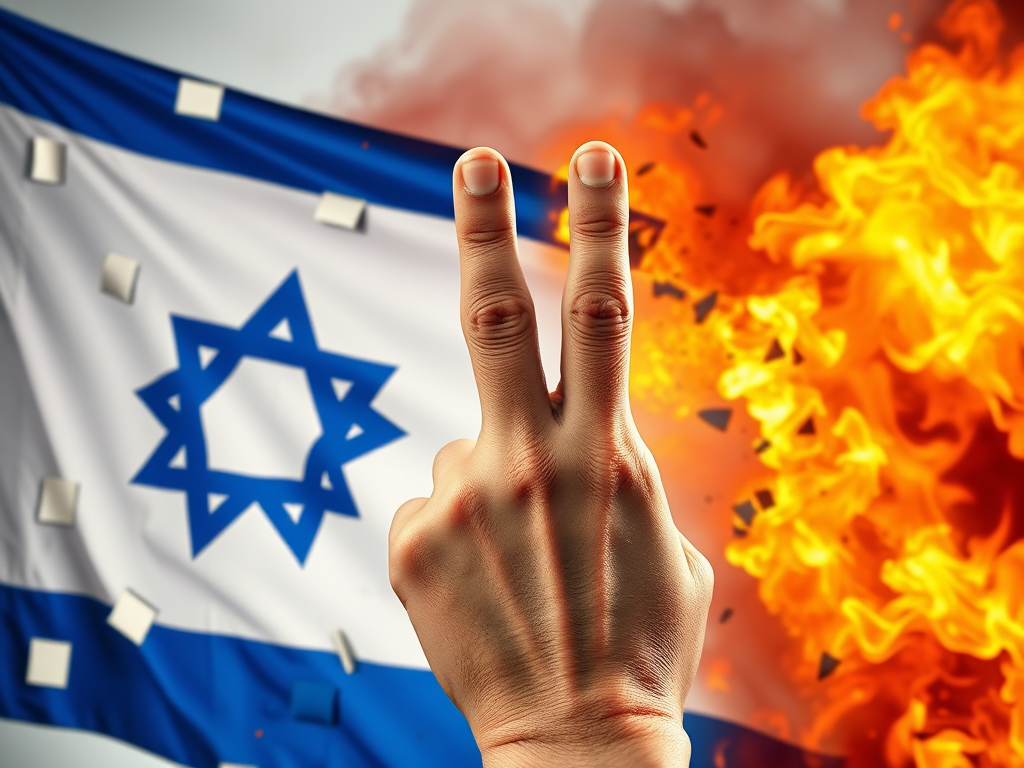 Person Disrespectfully Burns the Israeli Flag