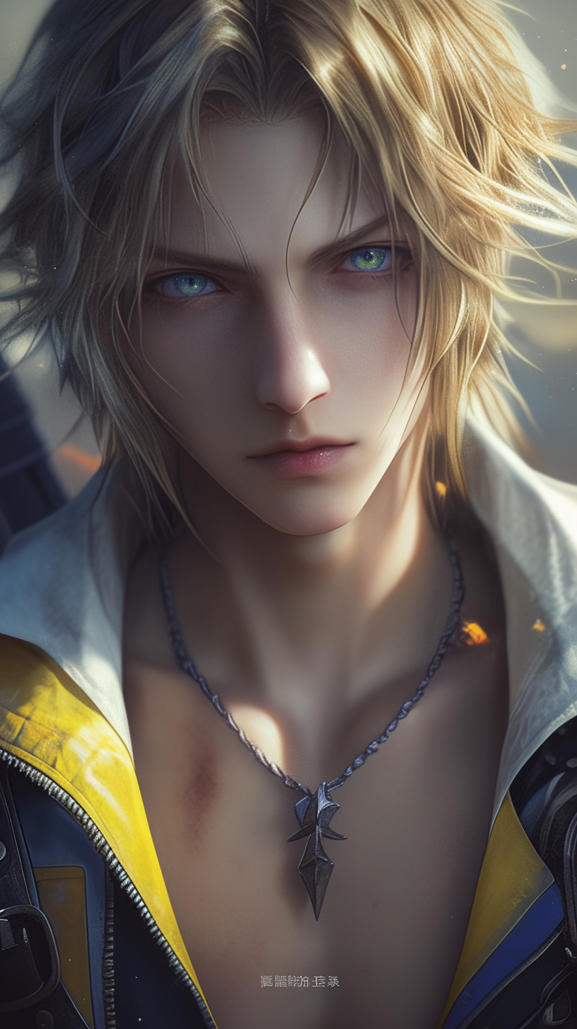 Photo of Tidus with unreal engine-like detail.