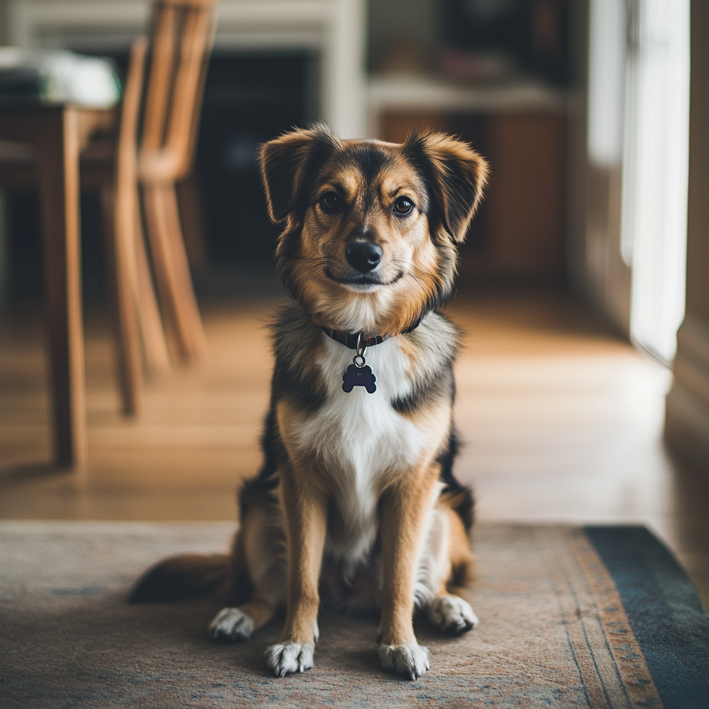 Photo of dog with Sony camera, blurred background, off-center.