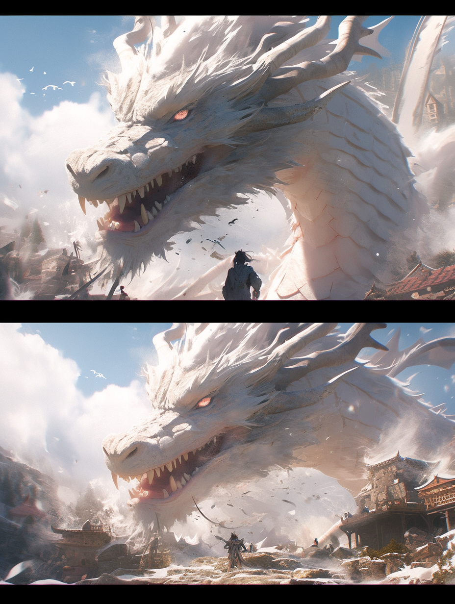 Photo-realistic Chinese Dragon in Xianxia Style: Movie Stills