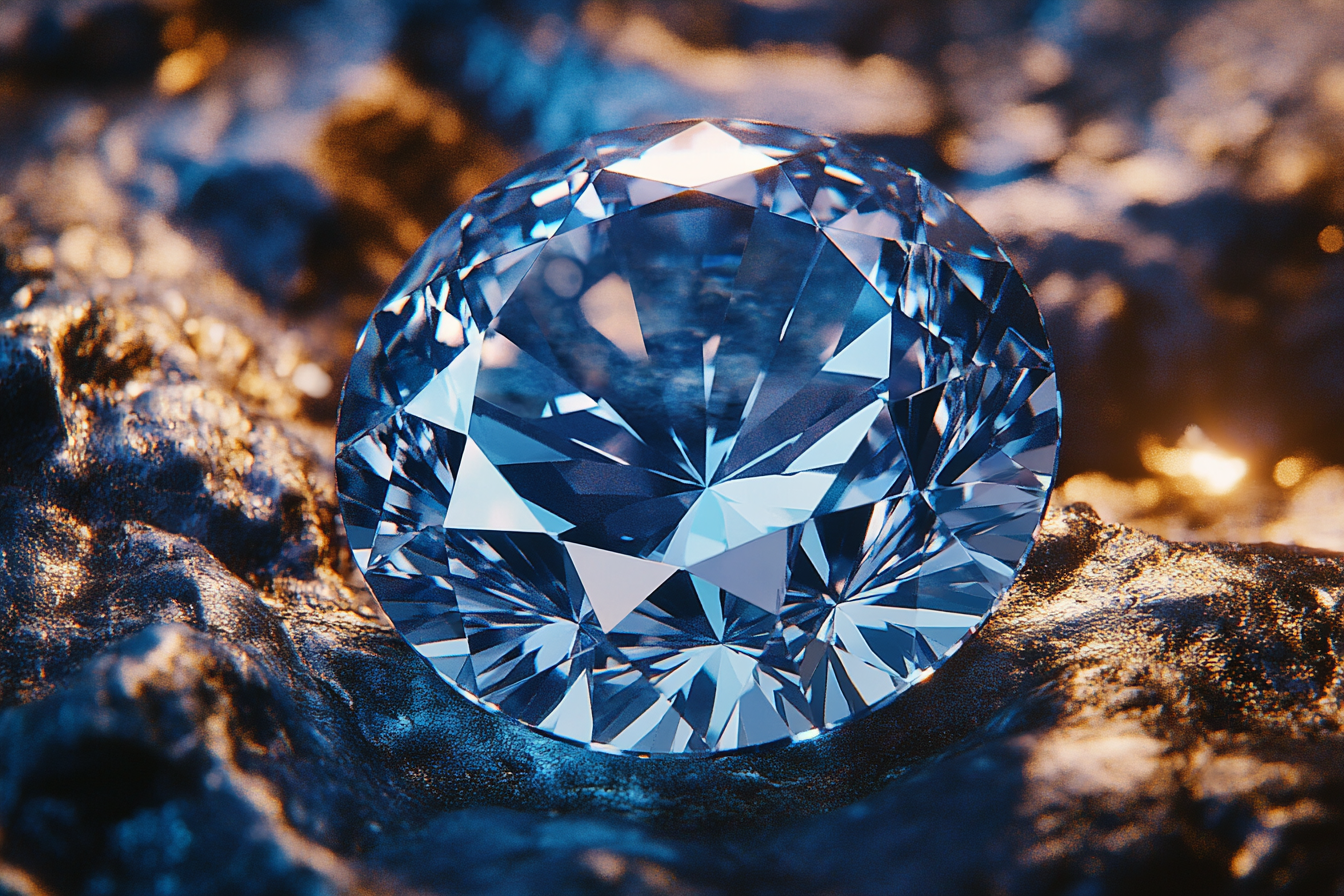 Photograph of blue diamond from Victorian era.