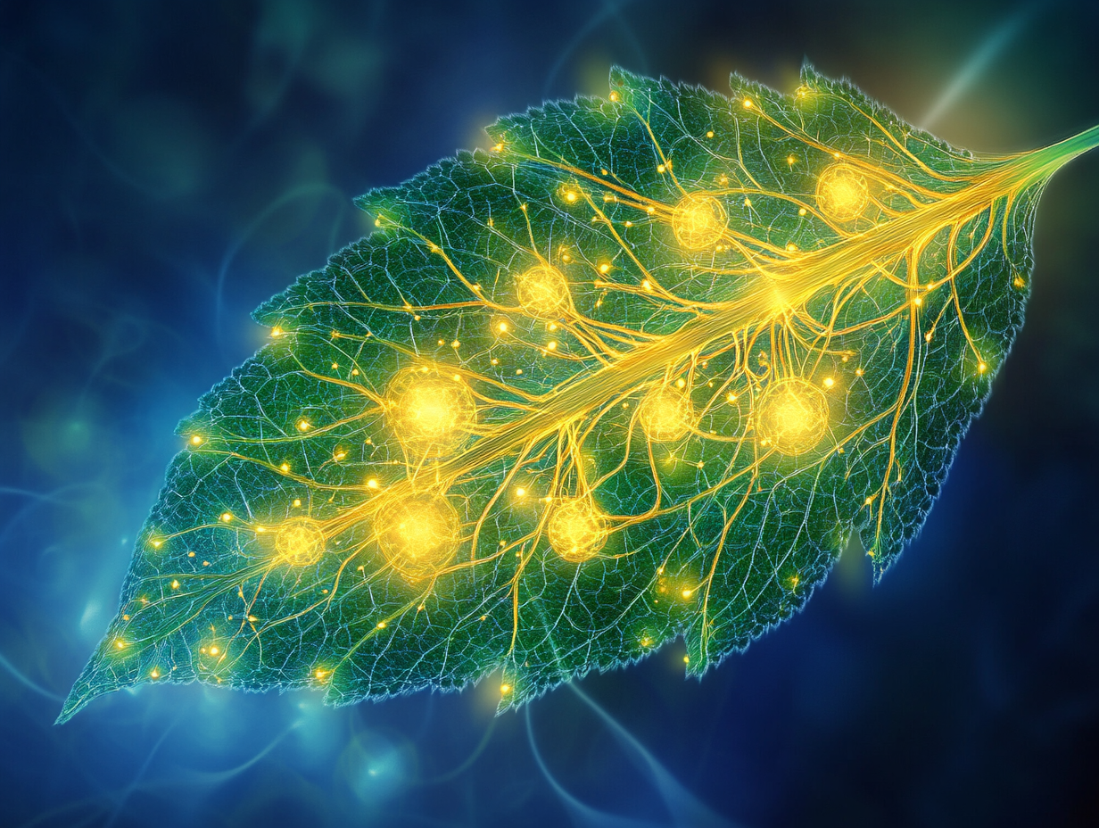 Photosynthesis Process in a Green Leaf