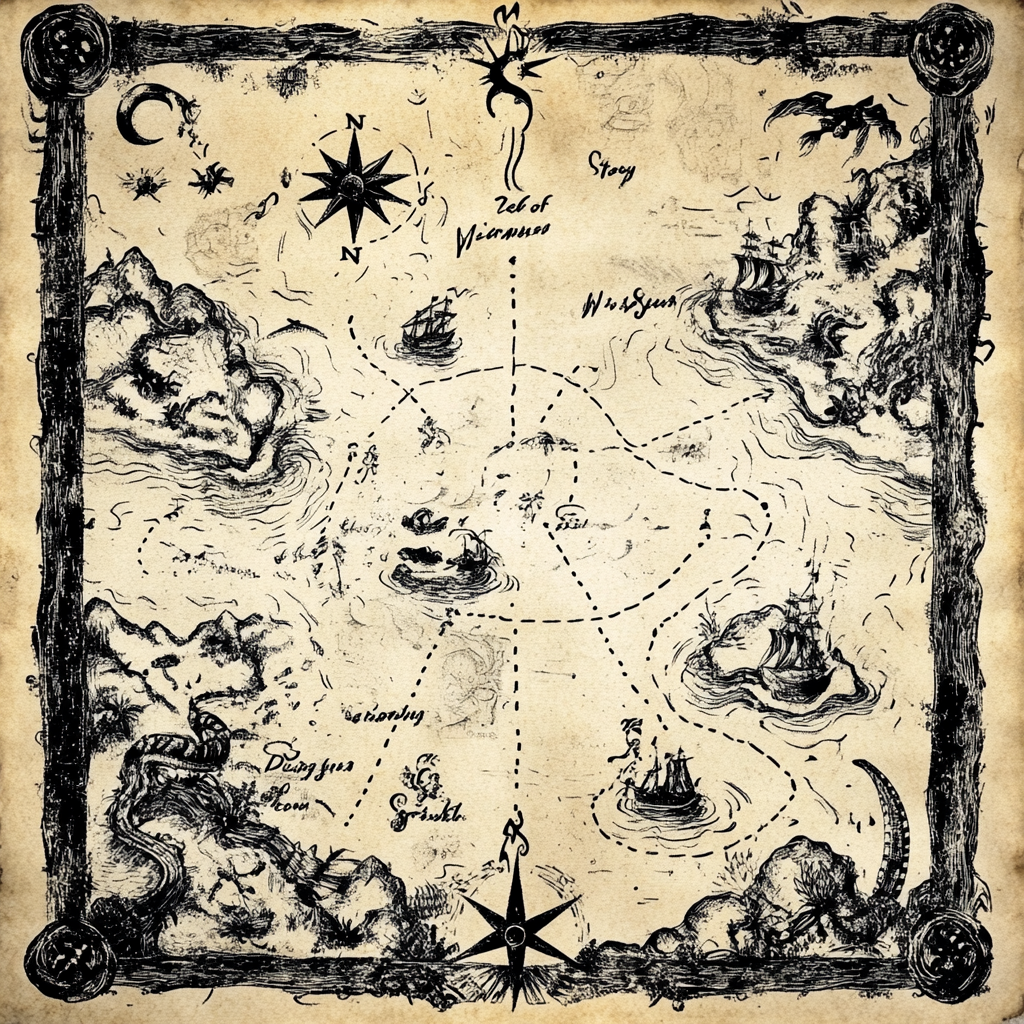 Pirate Treasure Map to Golden Star 