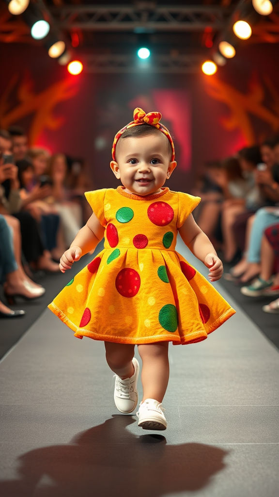 Pizza-Themed Baby Fashion Show on the Runway