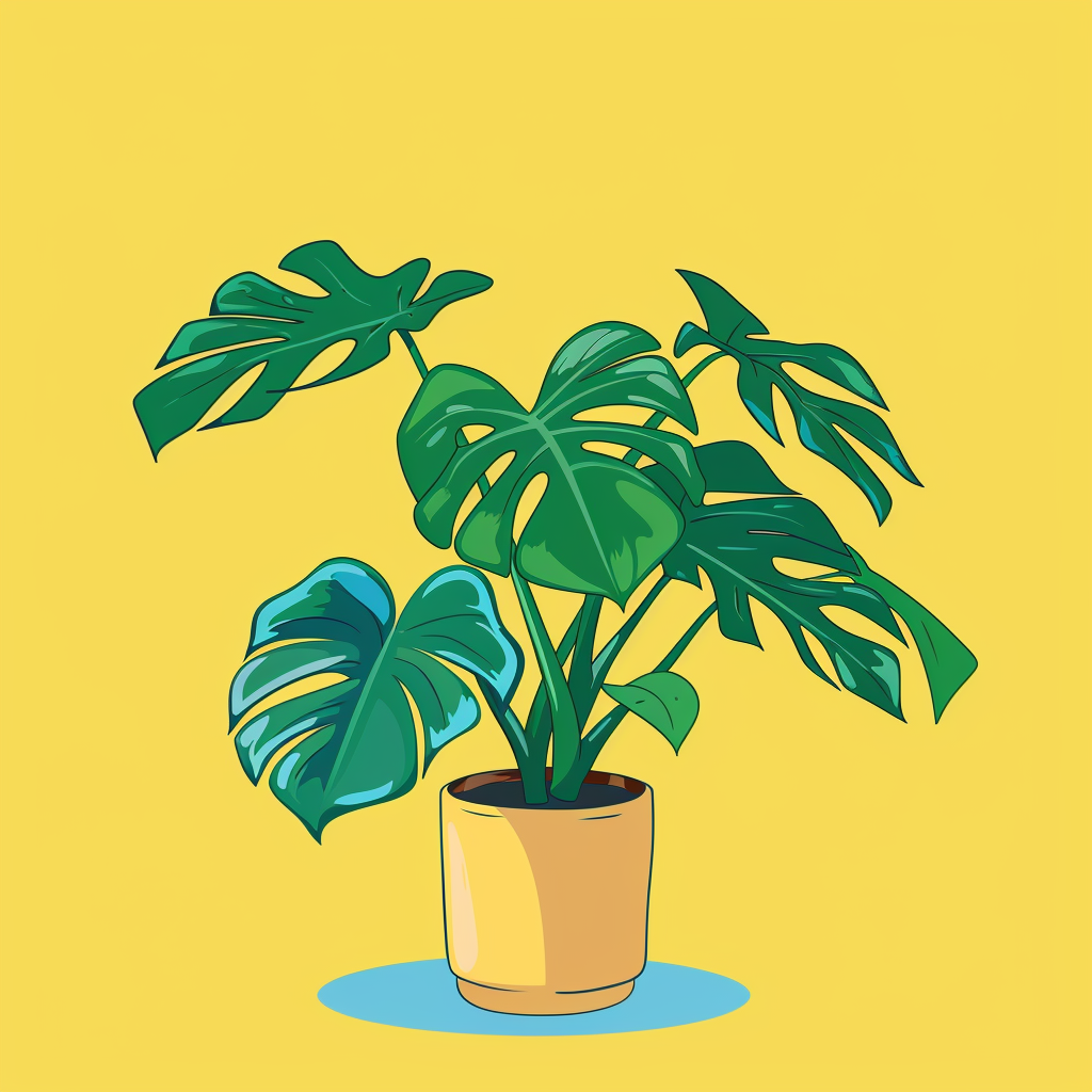 Plant cartoon with human characteristics, colorful 2D drawing.