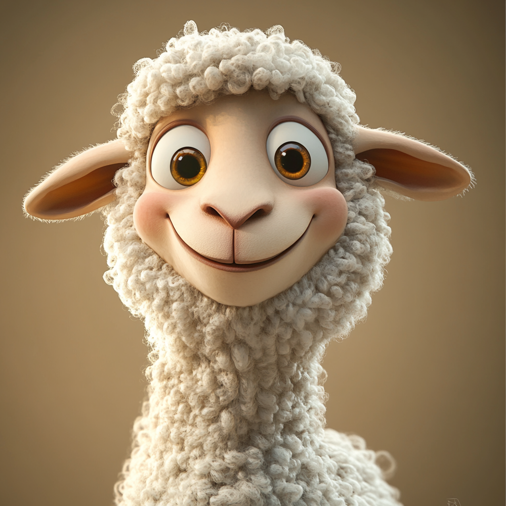 Playful Sheep Portrait with Vibrant Colors