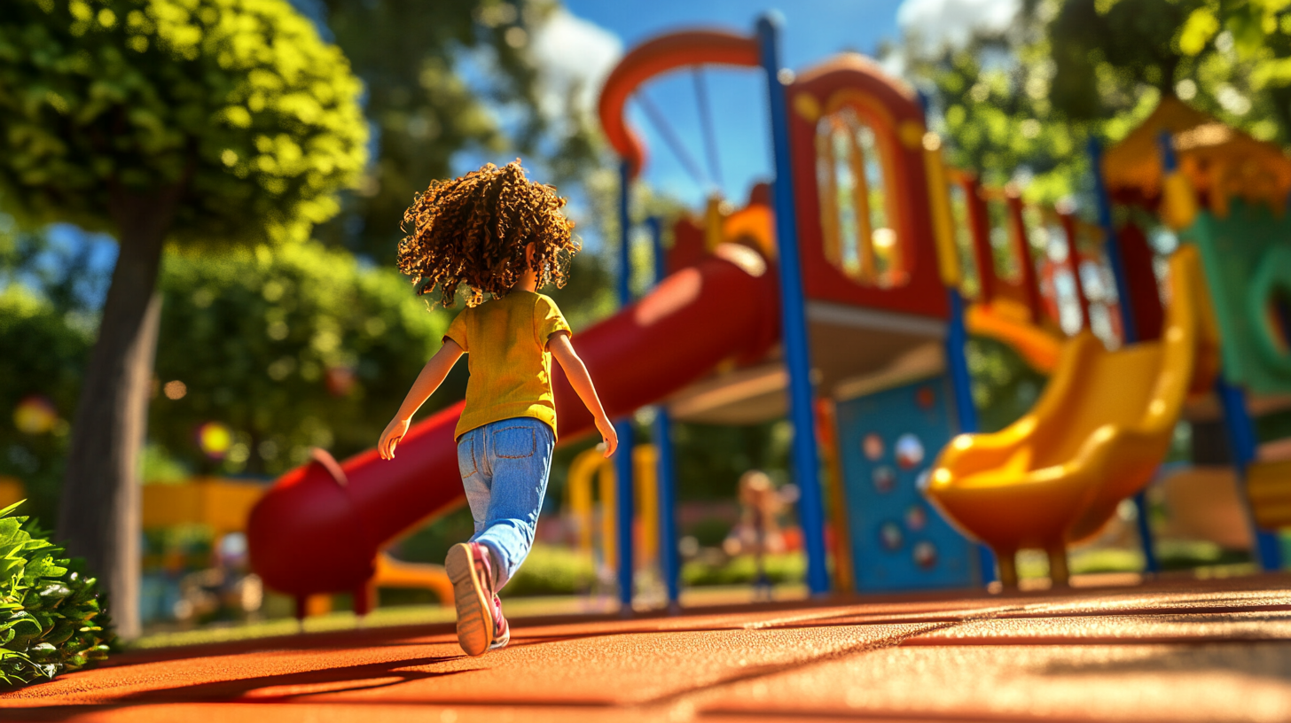 Playful game of Hide-and-Seek in vibrant playground.