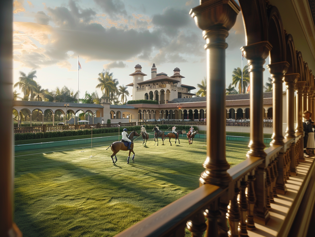 Polo Game: Players on Horseback in Cinematic Style