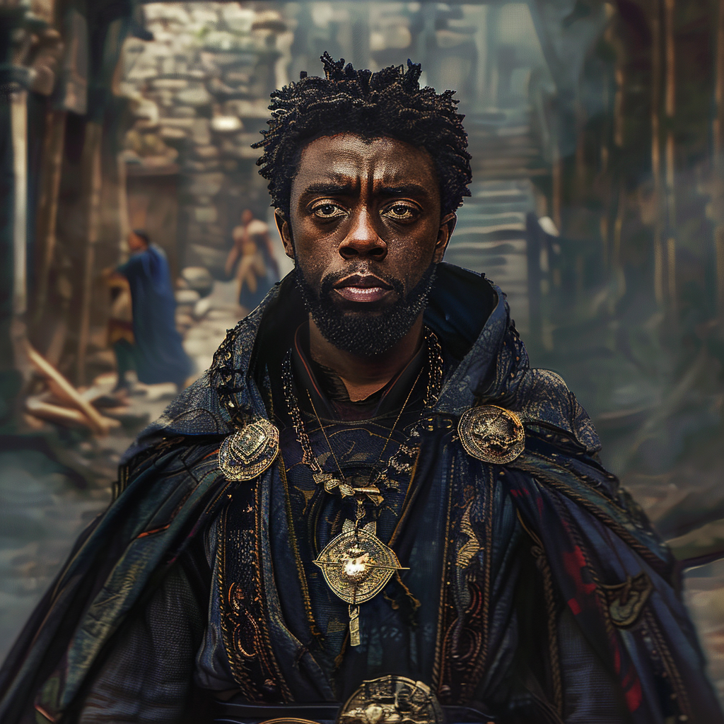 Portrait of Black Priest of Sigmar in rugged clothing.