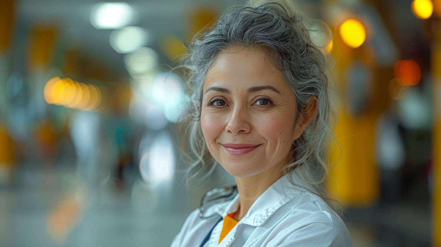 Portrait of Mexican female doctor in hospital