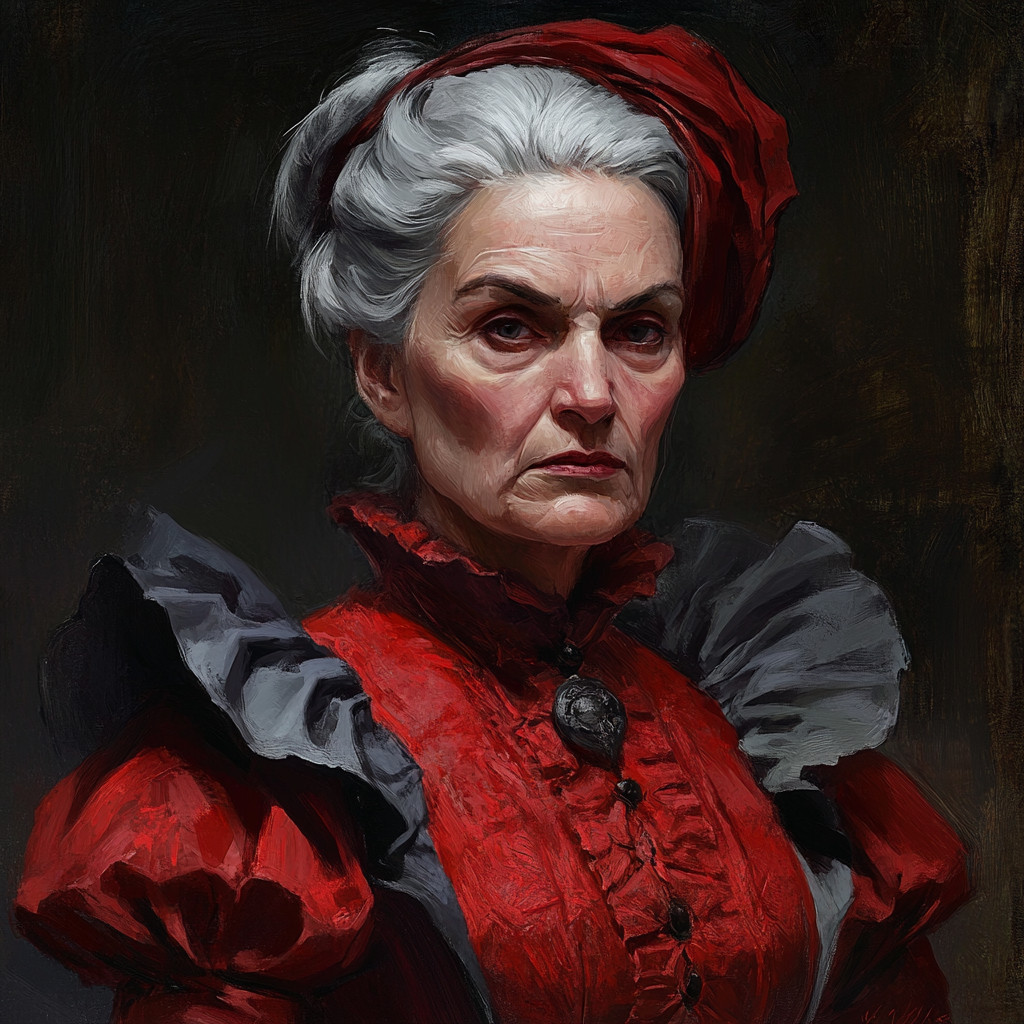 Portrait of Severe Old Lady in Renaissance Style