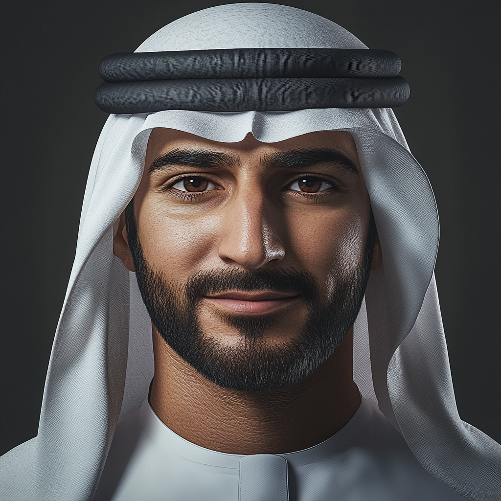 Portrait of UAE man with traditional attire.