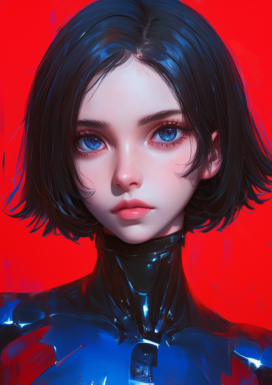 Portrait of a Cute Japanese Space Hero Girl