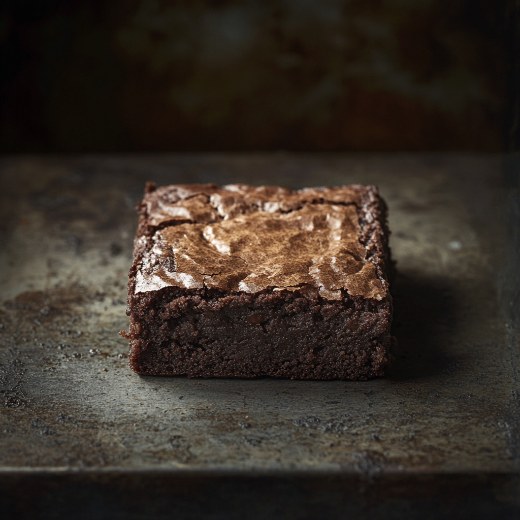 Portraiture of Brownie for food photography competition, real image.