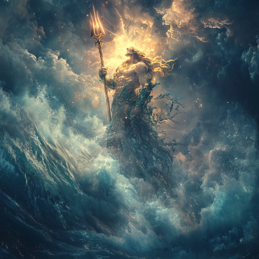 Poseidon, God of Sea, Commanding Authority artwork.